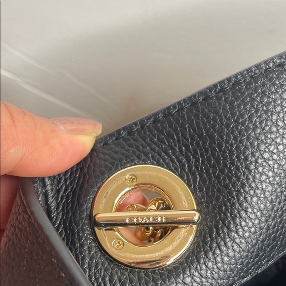 Coach Black Shoulder Bag with Gold Chain - Picture 10 of 16